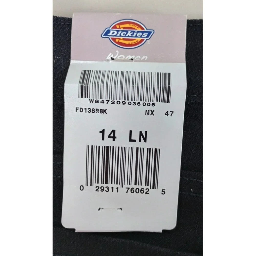 NWT Dickies Womens 14 LN Black Relaxed Fit Midrise Boot Cut Stretch Jeans